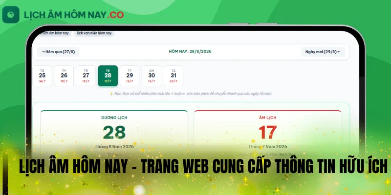 Lịch Âm Hôm Nay - Trang web cung cấp thông tin hữu ích
