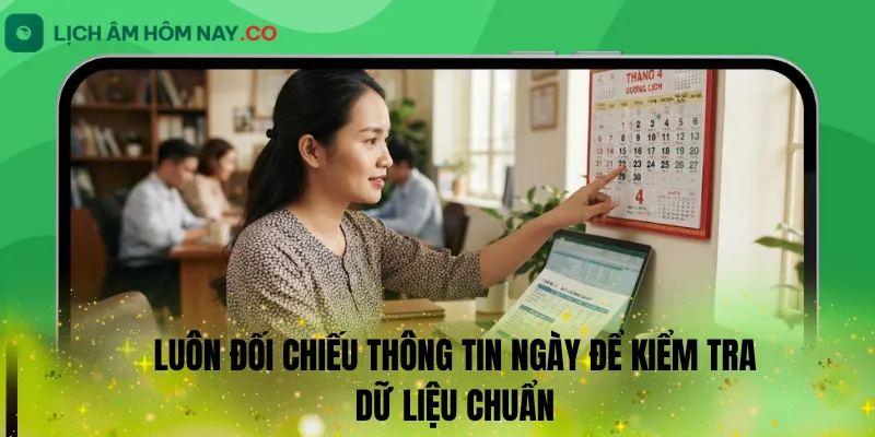 Luôn đối chiếu thông tin ngày để kiểm tra dữ liệu chuẩn